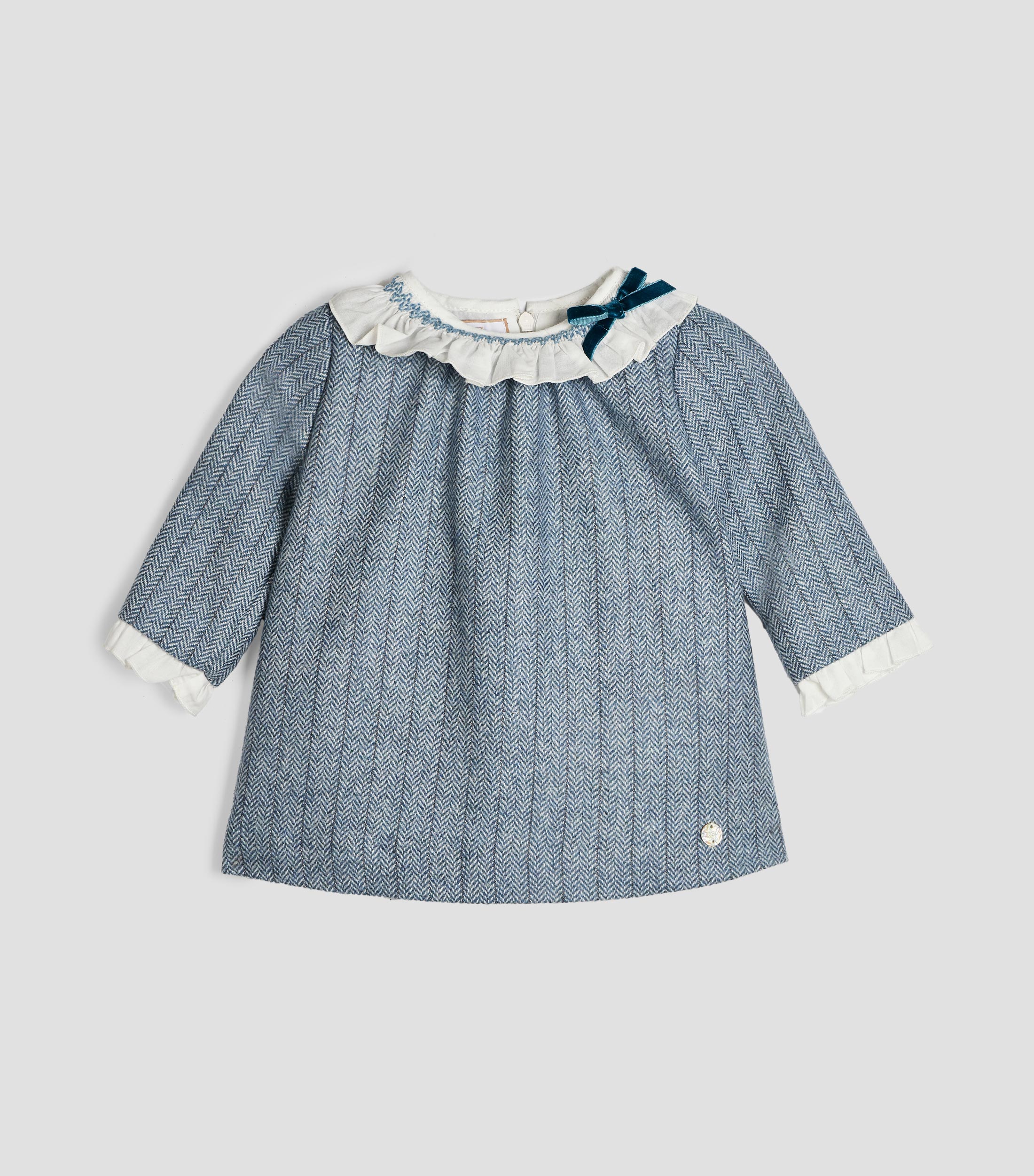 Vestido jaspeado manga larga Bebé